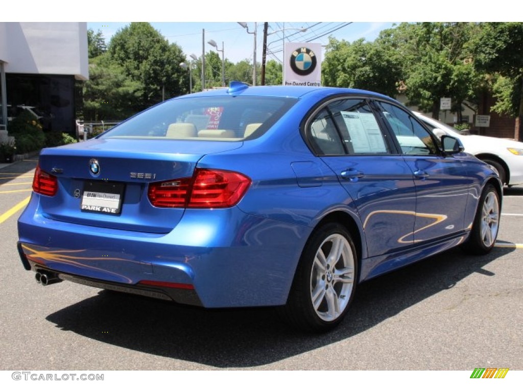 2014 3 Series 328i xDrive Sedan - Estoril Blue / Venetian Beige photo #3