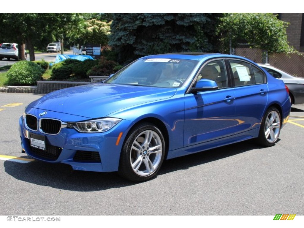 2014 3 Series 328i xDrive Sedan - Estoril Blue / Venetian Beige photo #7
