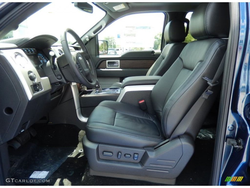 Black Interior 2014 Ford F150 Lariat SuperCrew Photo #94581355