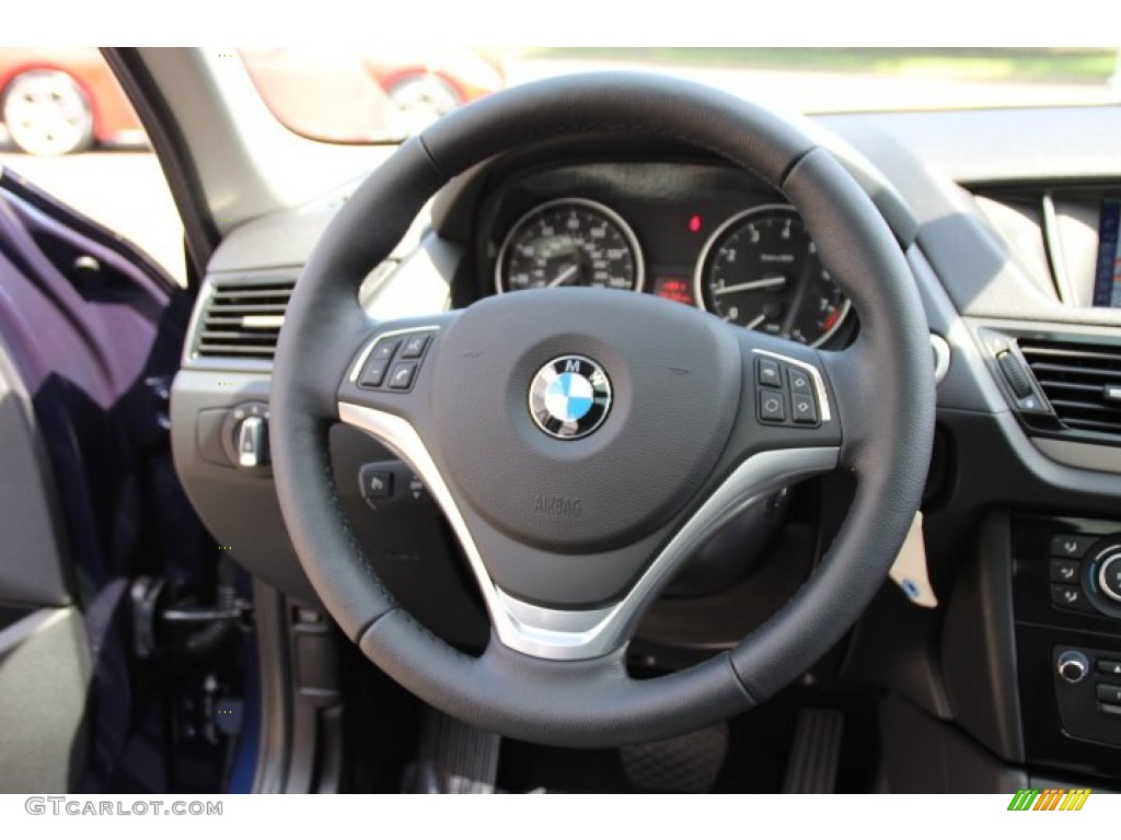 2014 BMW X1 xDrive28i Black Steering Wheel Photo #94582417