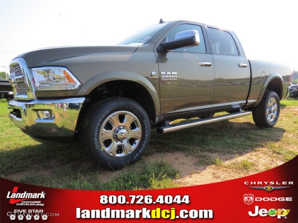 2014 2500 Laramie Crew Cab 4x4 - Prairie Pearl Coat / Canyon Brown/Light Frost Beige photo #1
