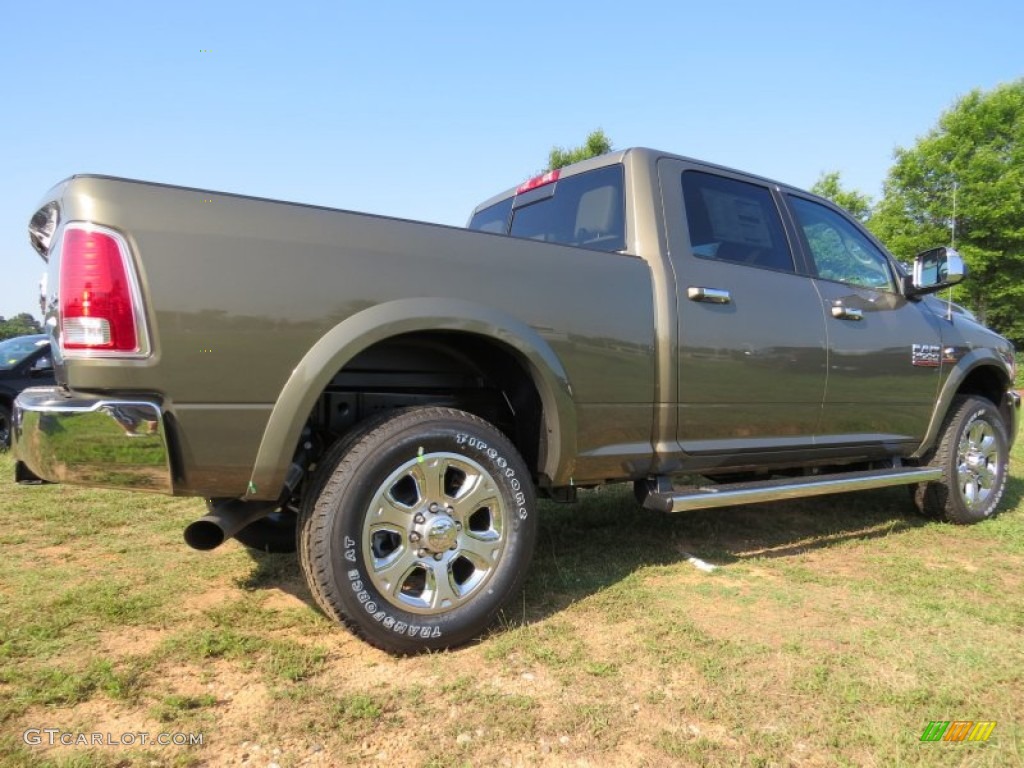 2014 2500 Laramie Crew Cab 4x4 - Prairie Pearl Coat / Canyon Brown/Light Frost Beige photo #3