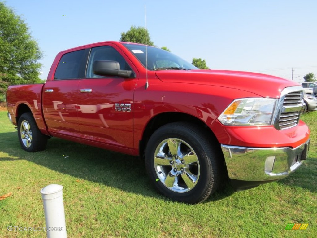 2014 1500 Big Horn Crew Cab - Flame Red / Black/Diesel Gray photo #4