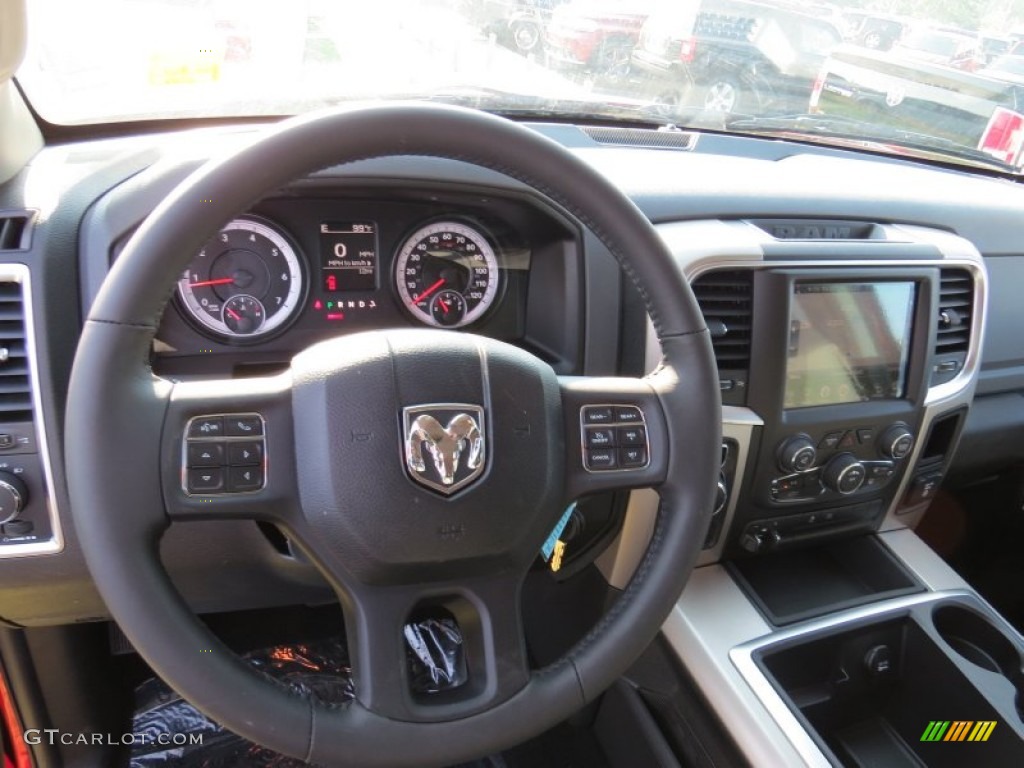 2014 1500 Big Horn Crew Cab - Flame Red / Black/Diesel Gray photo #7