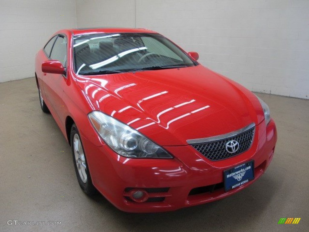 2008 Solara SE V6 Coupe - Super Red 5 / Ivory photo #1