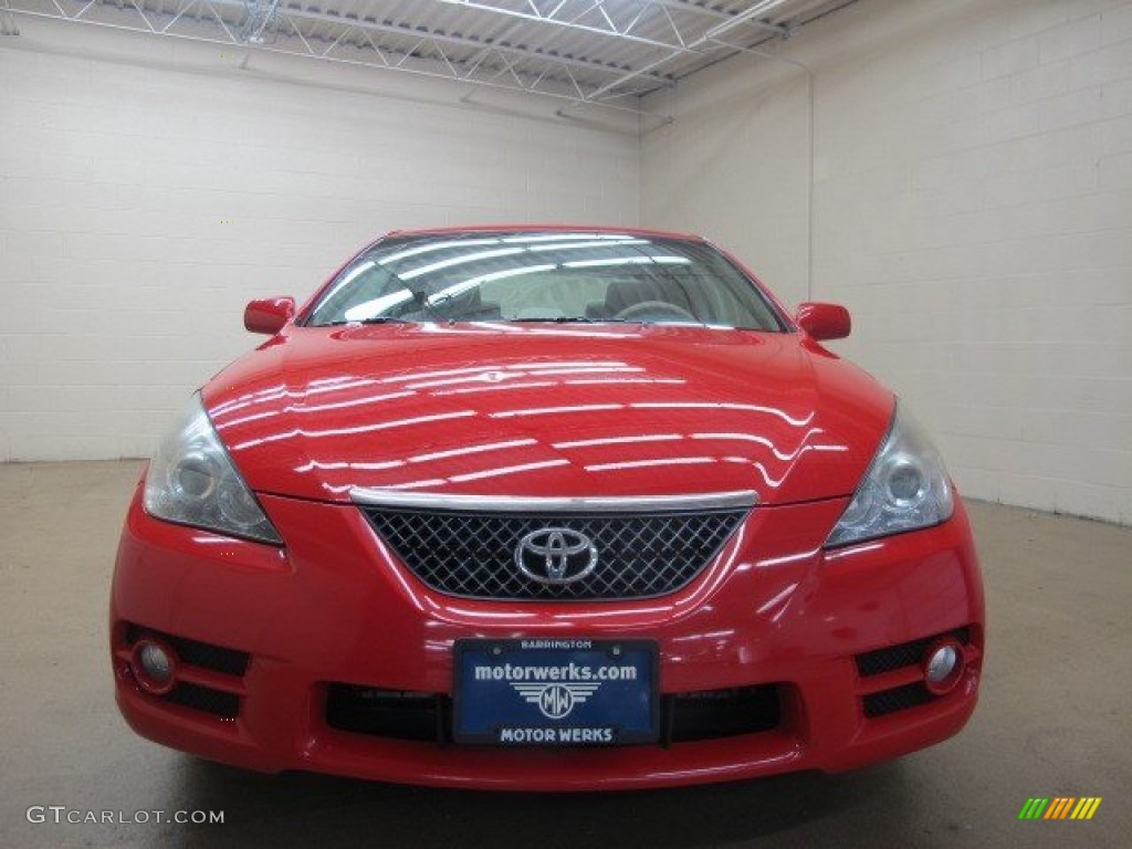 2008 Solara SE V6 Coupe - Super Red 5 / Ivory photo #3