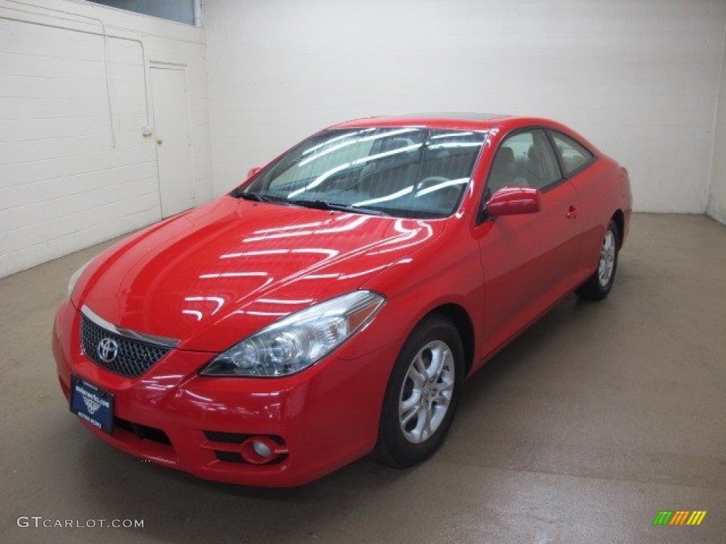 2008 Solara SE V6 Coupe - Super Red 5 / Ivory photo #4