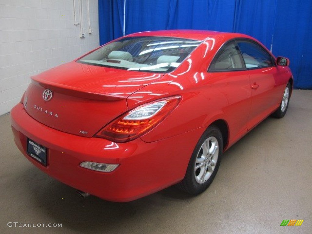 2008 Solara SE V6 Coupe - Super Red 5 / Ivory photo #8