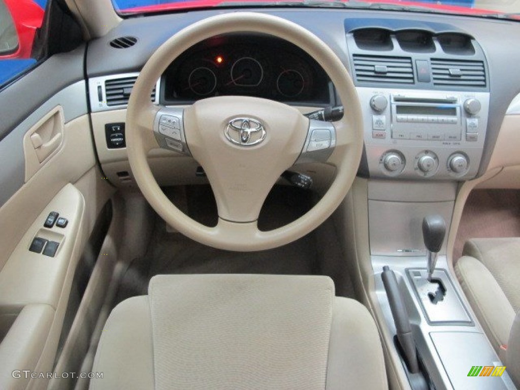 2008 Solara SE V6 Coupe - Super Red 5 / Ivory photo #15