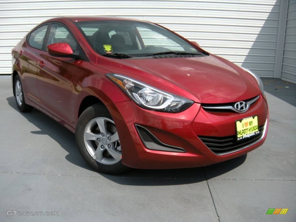 2014 Elantra SE Sedan - Red / Gray photo #2