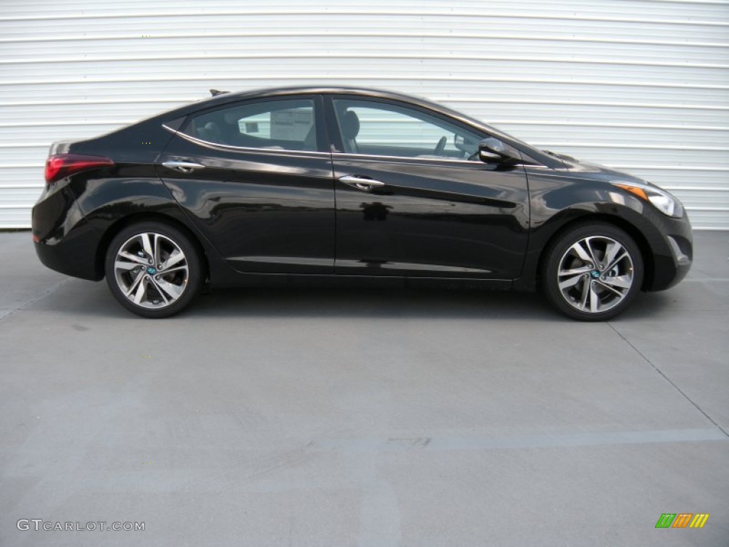2014 Elantra Limited Sedan - Black / Gray photo #3