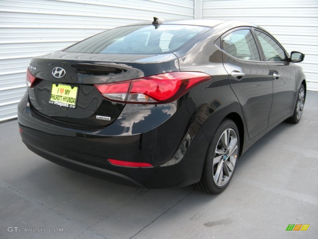 2014 Elantra Limited Sedan - Black / Gray photo #4