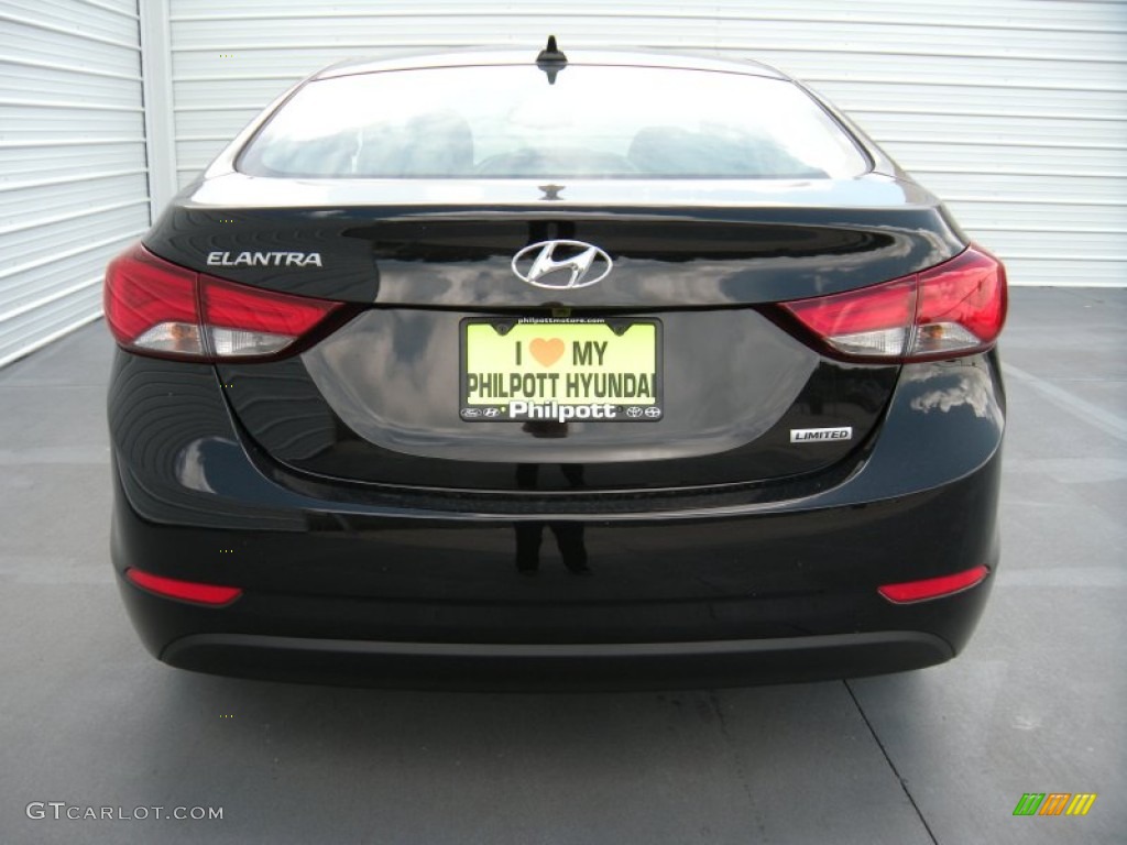 2014 Elantra Limited Sedan - Black / Gray photo #5