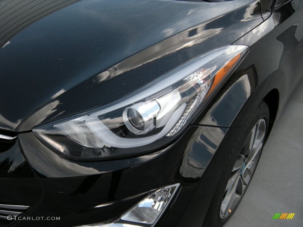 2014 Elantra Limited Sedan - Black / Gray photo #9