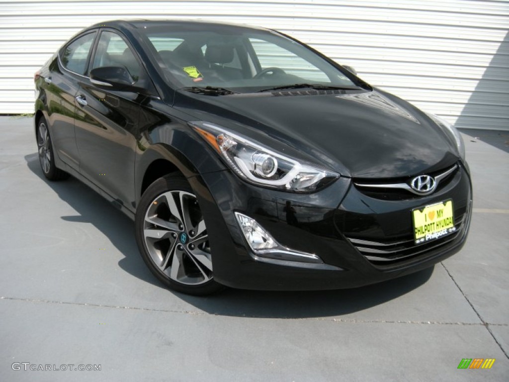 2014 Elantra Limited Sedan - Black / Gray photo #2