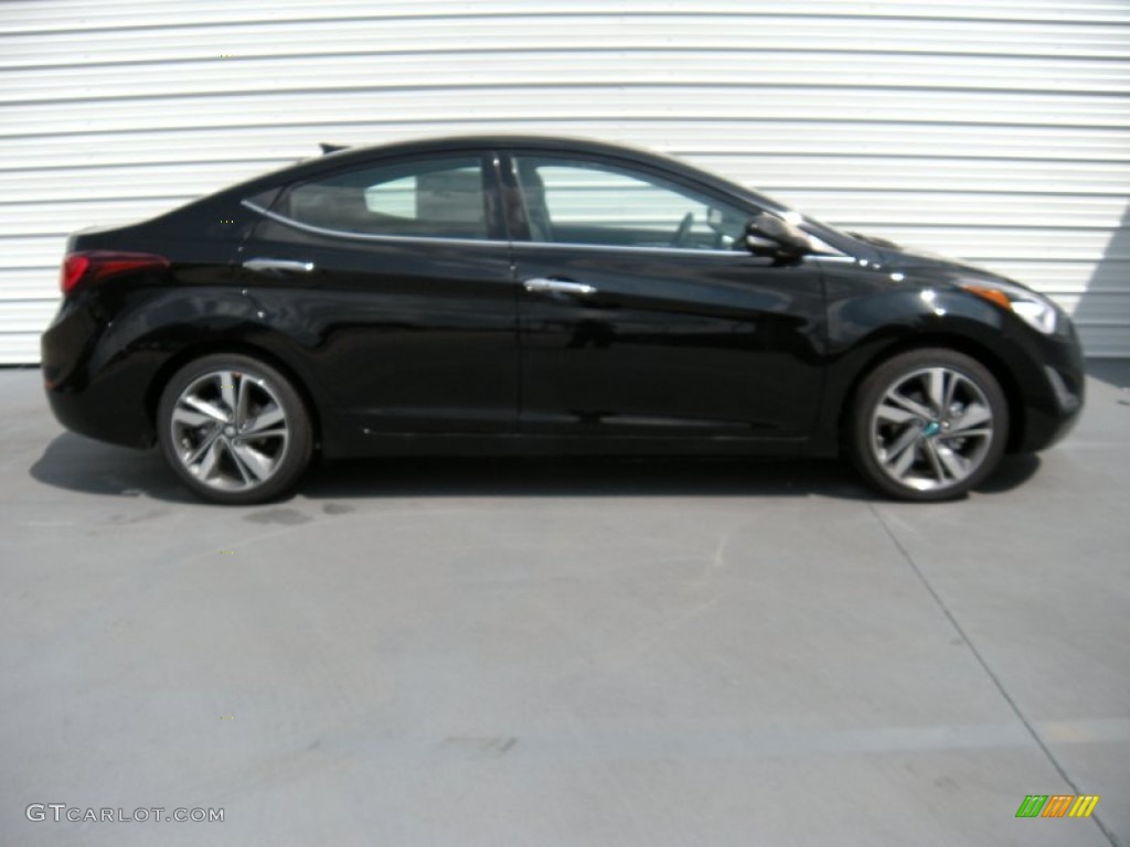 2014 Elantra Limited Sedan - Black / Gray photo #3