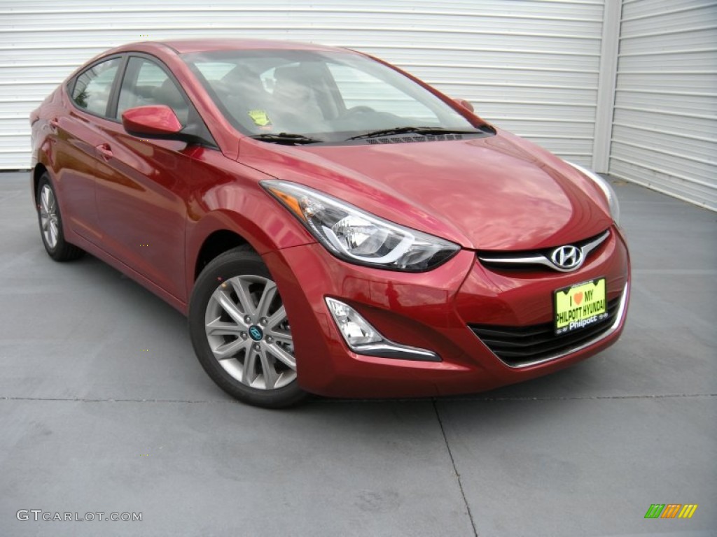 2014 Elantra SE Sedan - Red / Beige photo #2