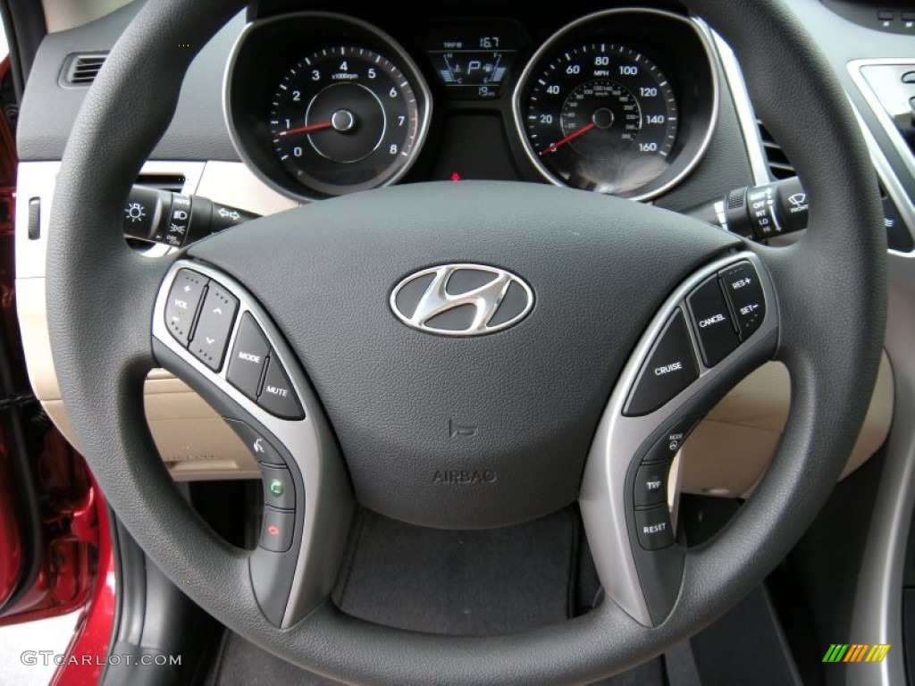 2014 Elantra SE Sedan - Red / Beige photo #29