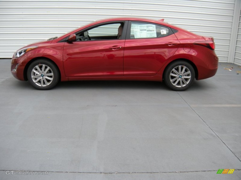 2014 Elantra SE Sedan - Red / Beige photo #6