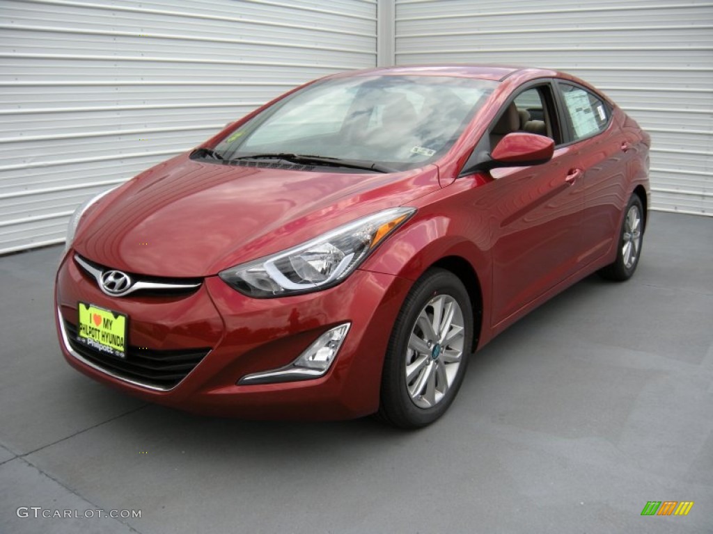 2014 Elantra SE Sedan - Red / Beige photo #7