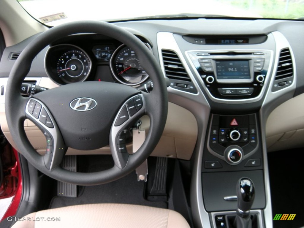 2014 Elantra SE Sedan - Red / Beige photo #24