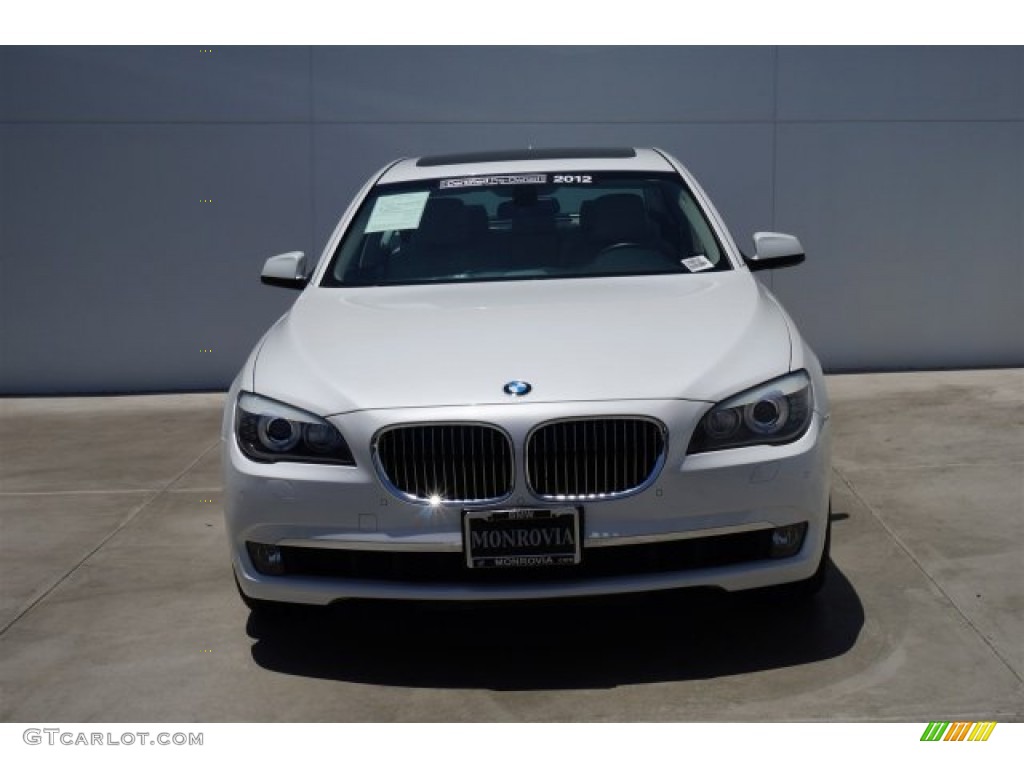 2012 7 Series 740i Sedan - Mineral White Metallic / Oyster/Black photo #3