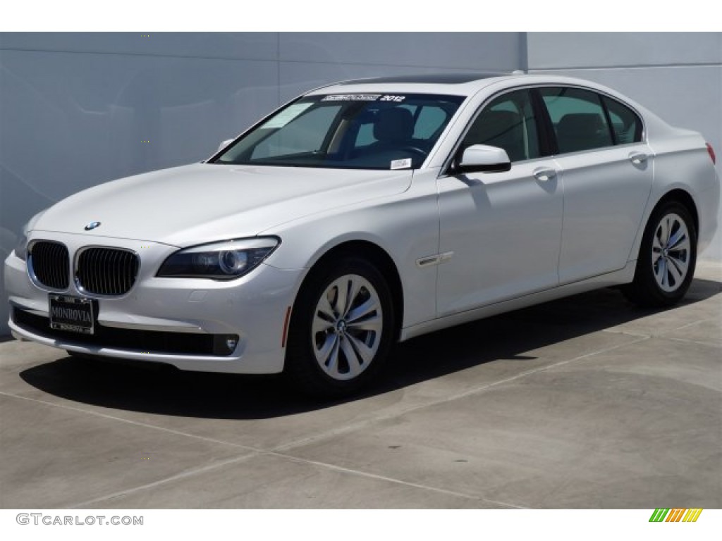 2012 7 Series 740i Sedan - Mineral White Metallic / Oyster/Black photo #5