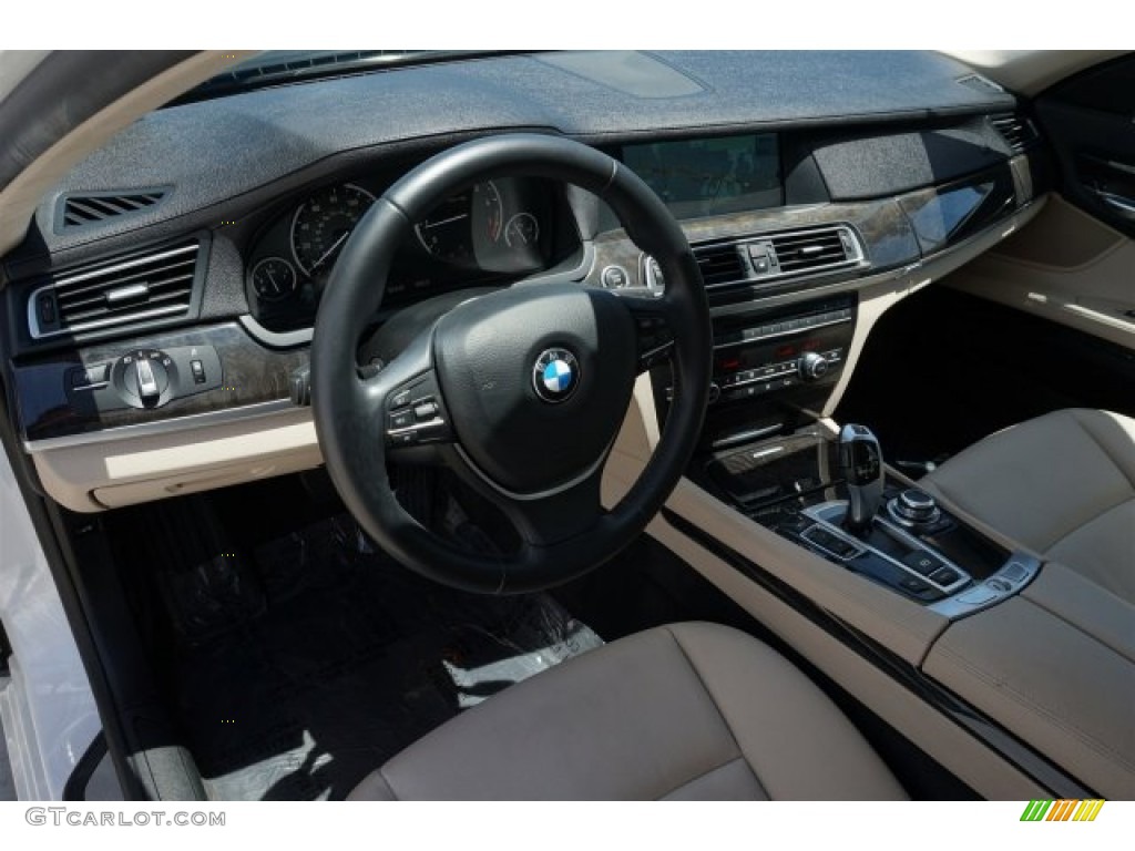 2012 7 Series 740i Sedan - Mineral White Metallic / Oyster/Black photo #9