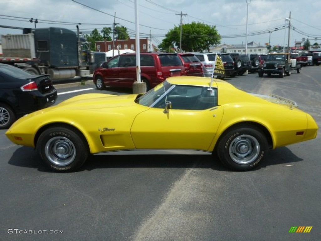 Bright Yellow 1975 Chevrolet Corvette Stingray Coupe Exterior Photo #94605496