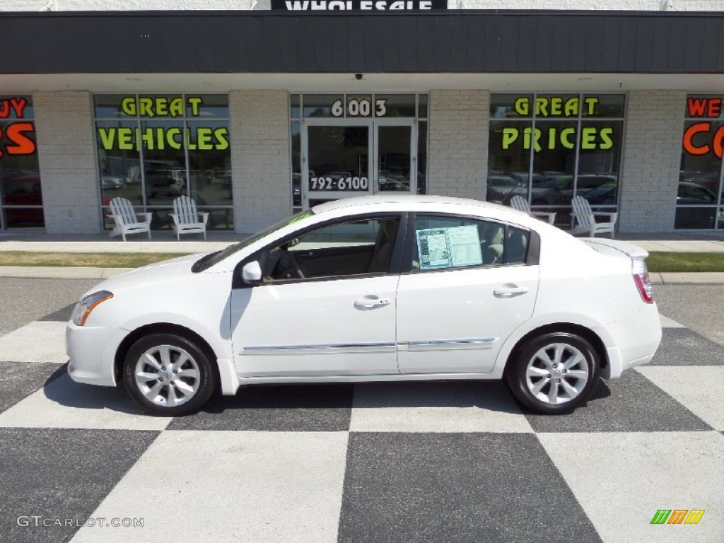 2012 Sentra 2.0 SL - Aspen White / Beige photo #1