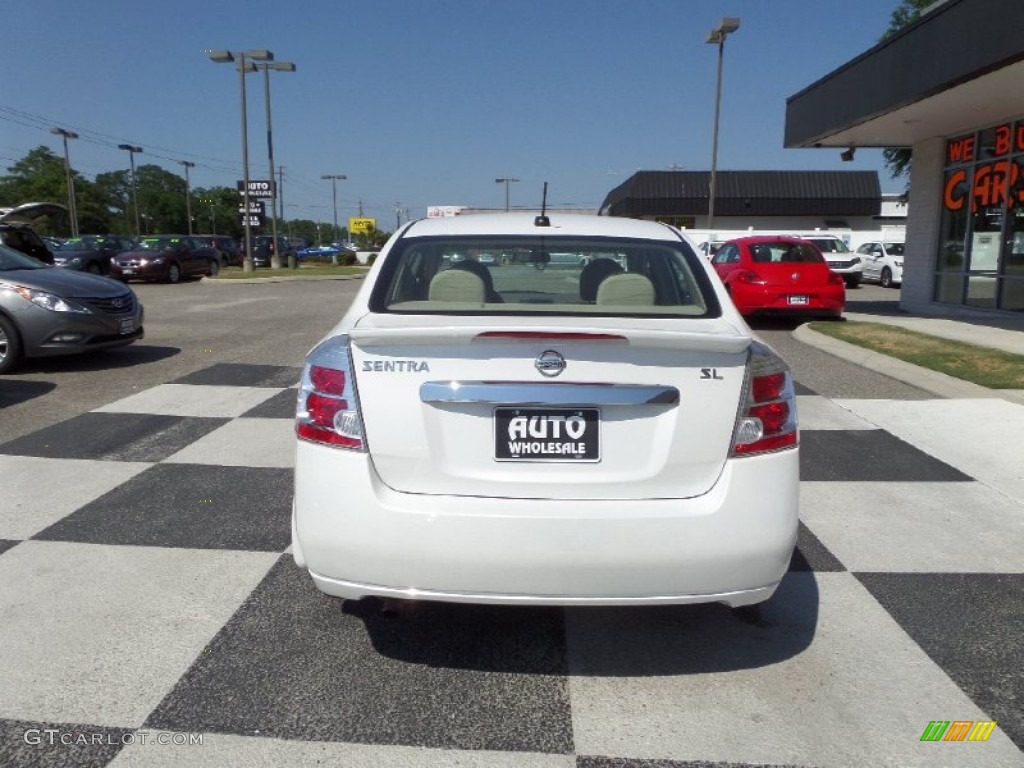 2012 Sentra 2.0 SL - Aspen White / Beige photo #4