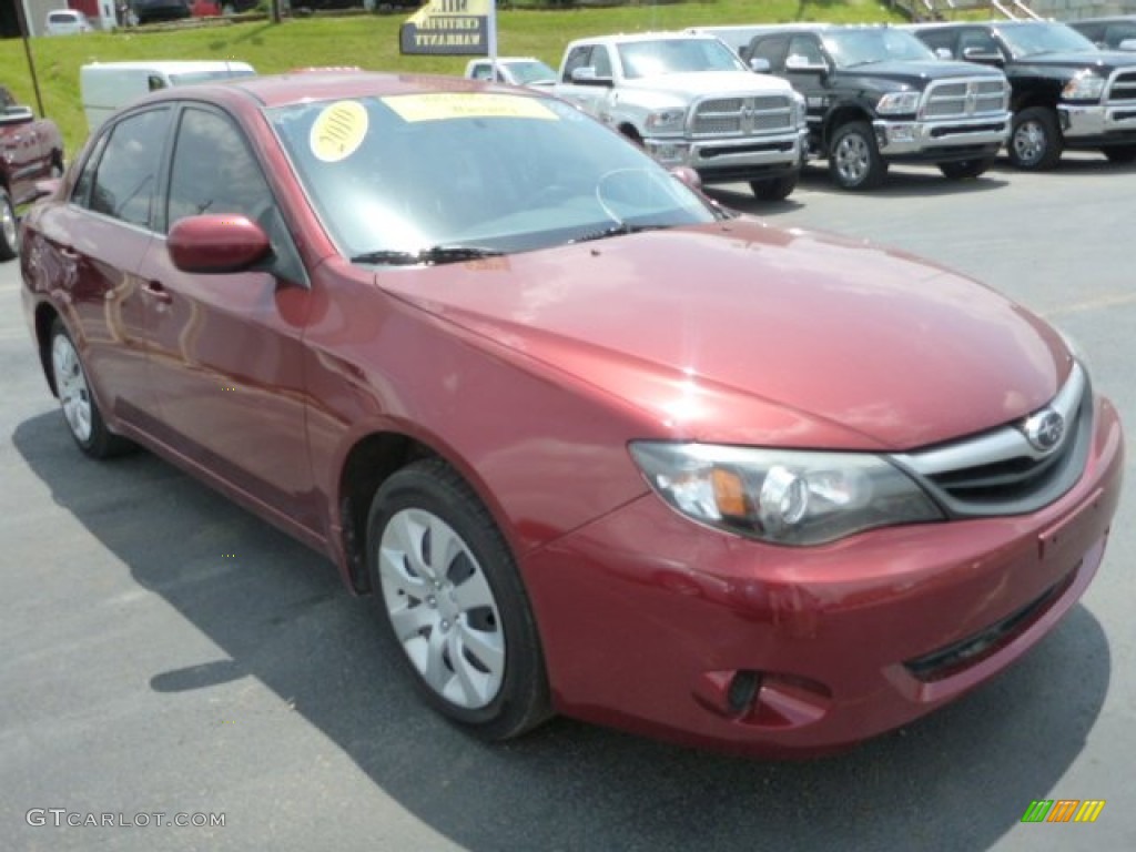 2010 Impreza 2.5i Sedan - Camellia Red Pearl / Carbon Black photo #7