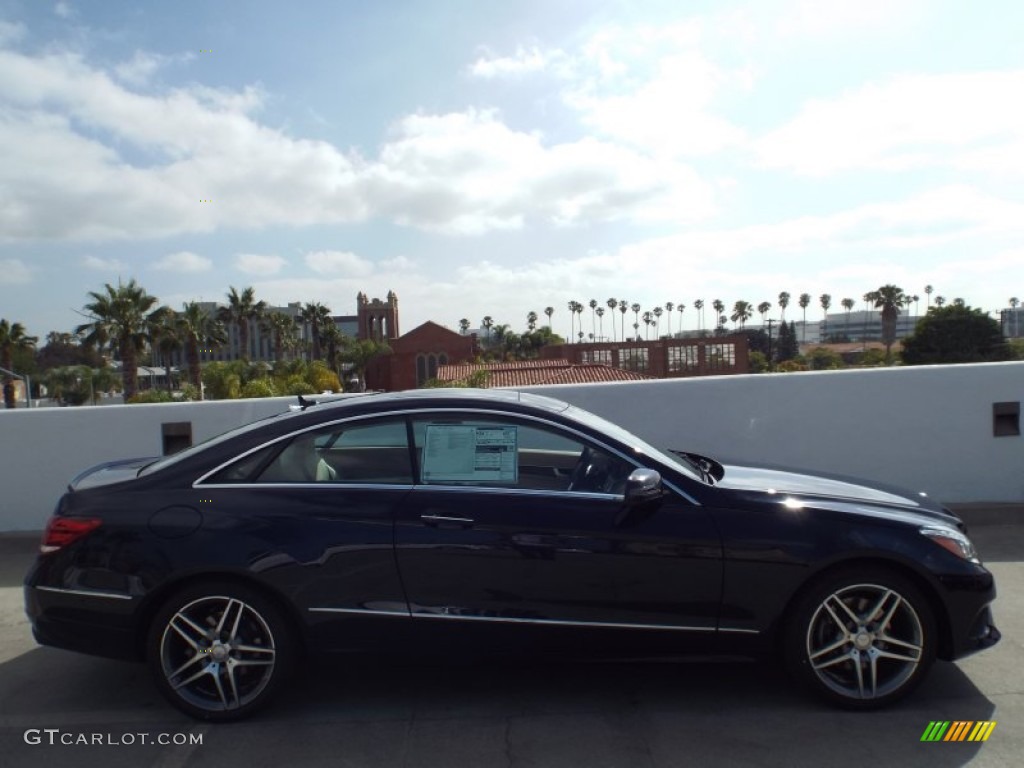 2014 E 350 Coupe - Lunar Blue Metallic / Silk Beige/Espresso Brown photo #3