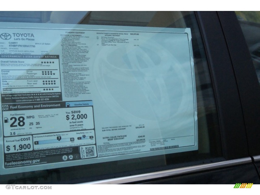 2014 Camry LE - Attitude Black Metallic / Ivory photo #10