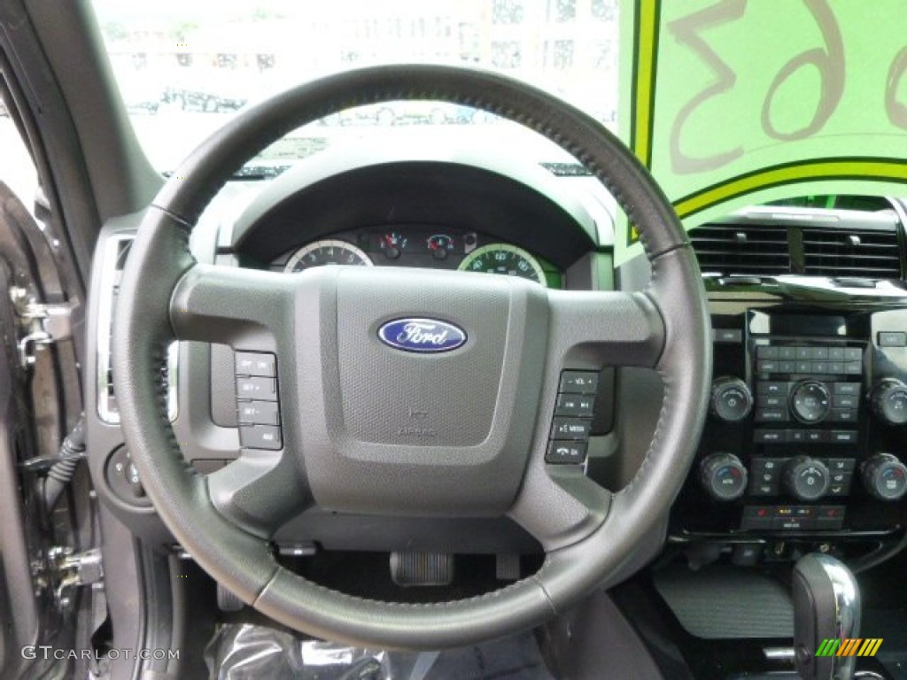 2012 Ford Escape Limited 4WD Charcoal Black Steering Wheel Photo #94623433
