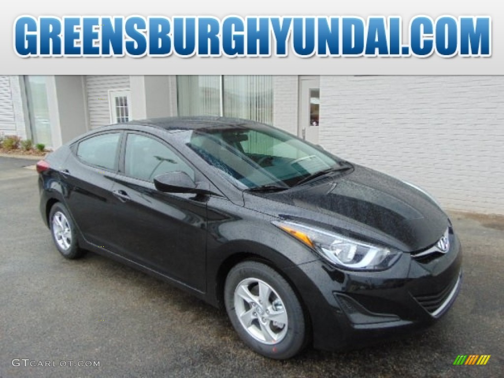 2014 Elantra SE Sedan - Black / Gray photo #1