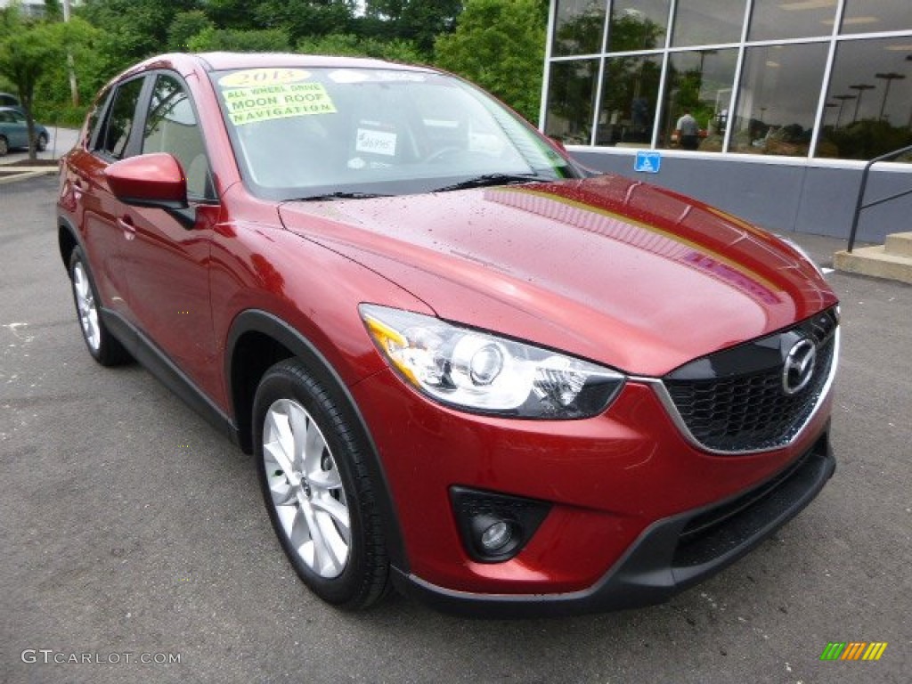 2013 CX-5 Grand Touring AWD - Zeal Red Mica / Black photo #8