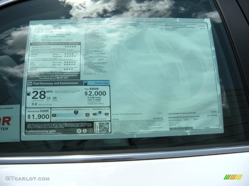 2014 Camry L - Super White / Ash photo #32