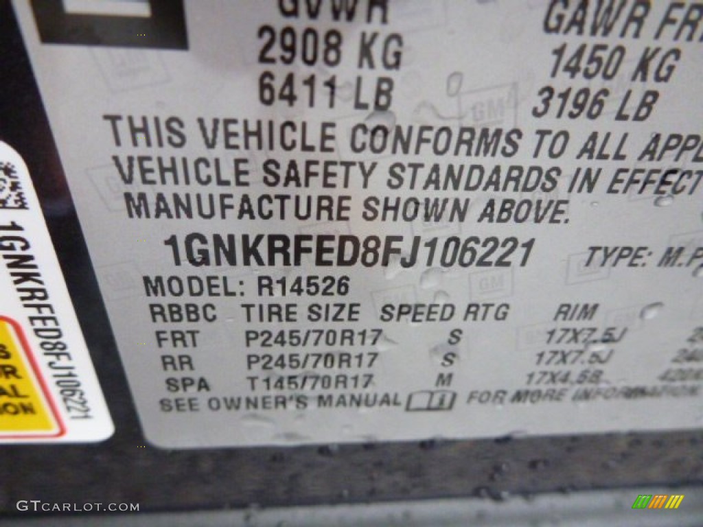 2015 Chevrolet Traverse LS Info Tag Photo #94641854