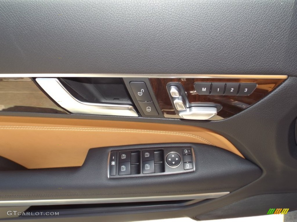 2014 Mercedes-Benz E 350 Cabriolet Natural Beige/Black Door Panel Photo #94642430