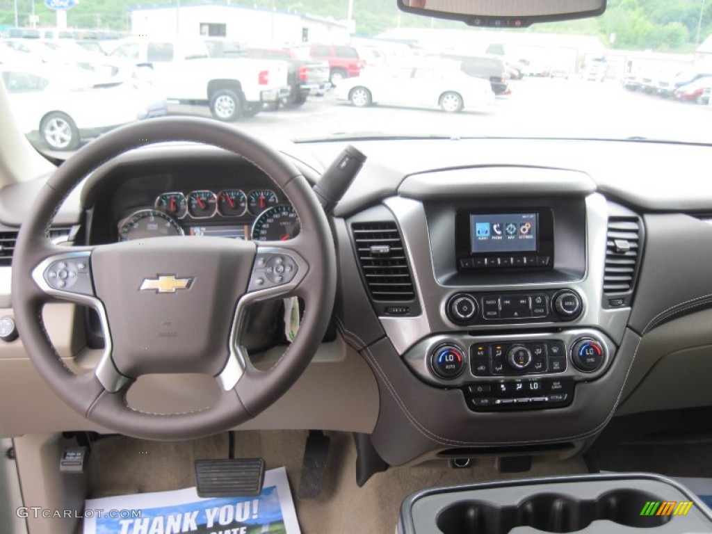 2015 Chevrolet Tahoe LS 4WD Cocoa/Dune Dashboard Photo #94645142