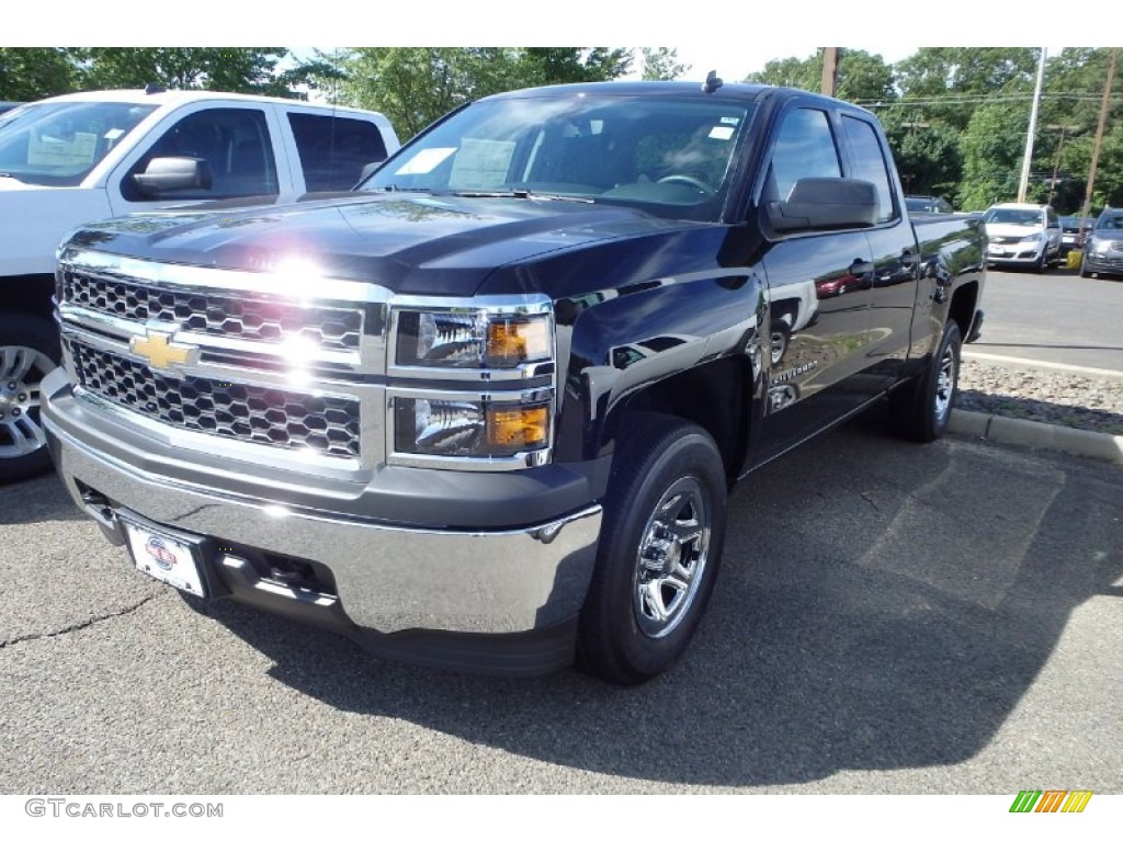 2014 Silverado 1500 WT Double Cab 4x4 - Black / Jet Black/Dark Ash photo #1