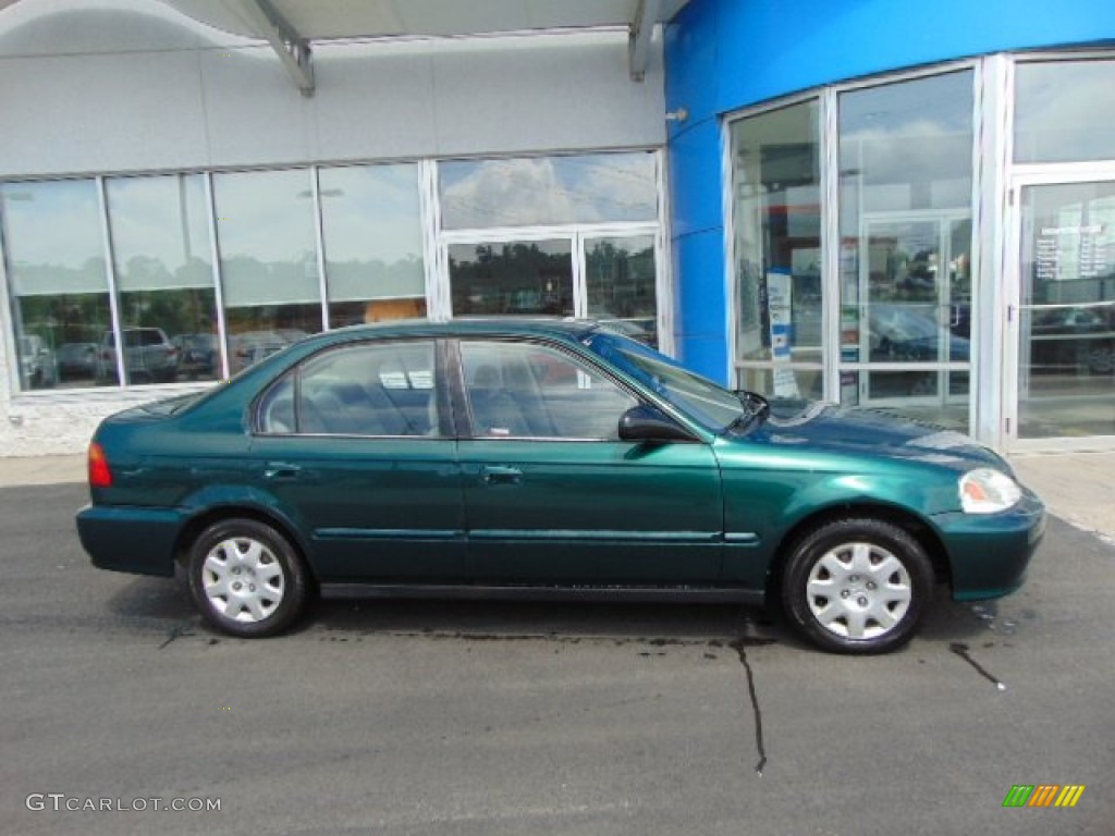 2000 Civic VP Sedan - Clover Green Pearl / Beige photo #2
