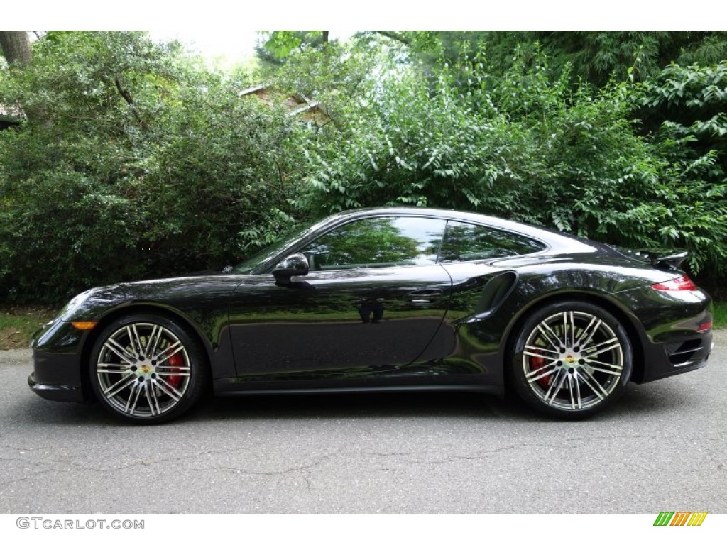 Basalt Black Metallic 2014 Porsche 911 Turbo Coupe Exterior Photo #94650872
