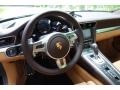 2014 Porsche 911 Espresso/Cognac Natural Leather Interior Steering Wheel Photo