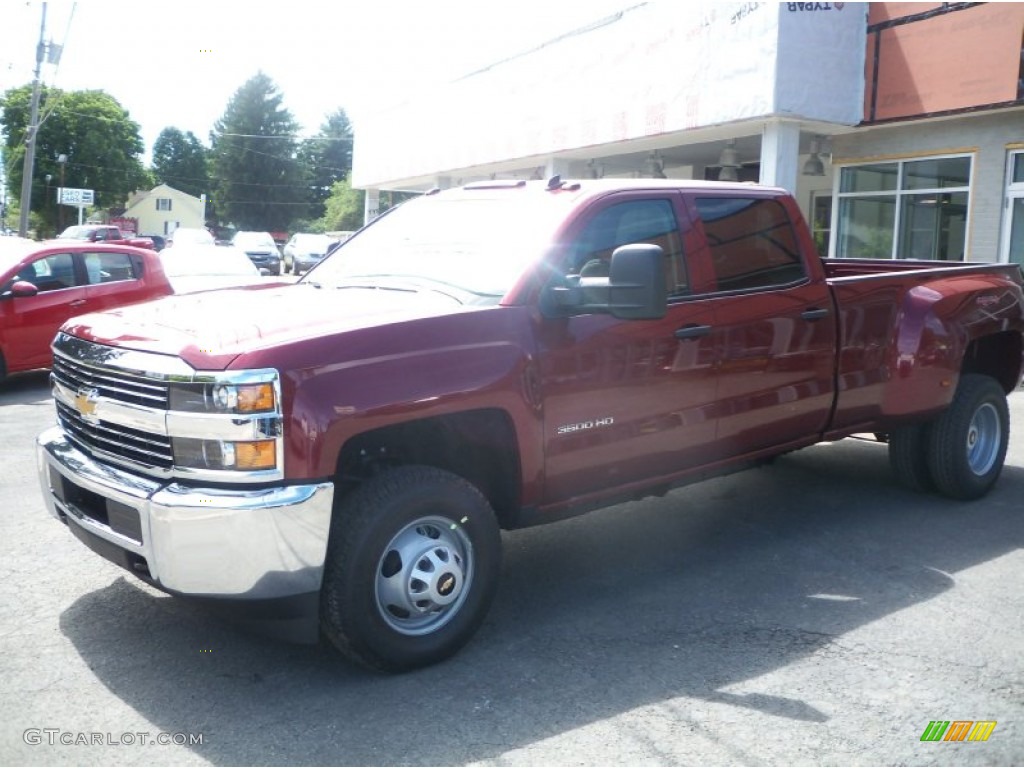 2015 Silverado 3500HD WT Crew Cab Dual Rear Wheel 4x4 - Deep Ruby Metallic / Jet Black/Dark Ash photo #7