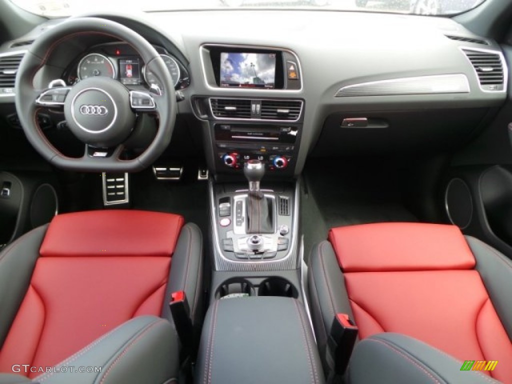2014 Audi SQ5 Prestige 3.0 TFSI quattro Black/Magma Red Dashboard Photo #94656734