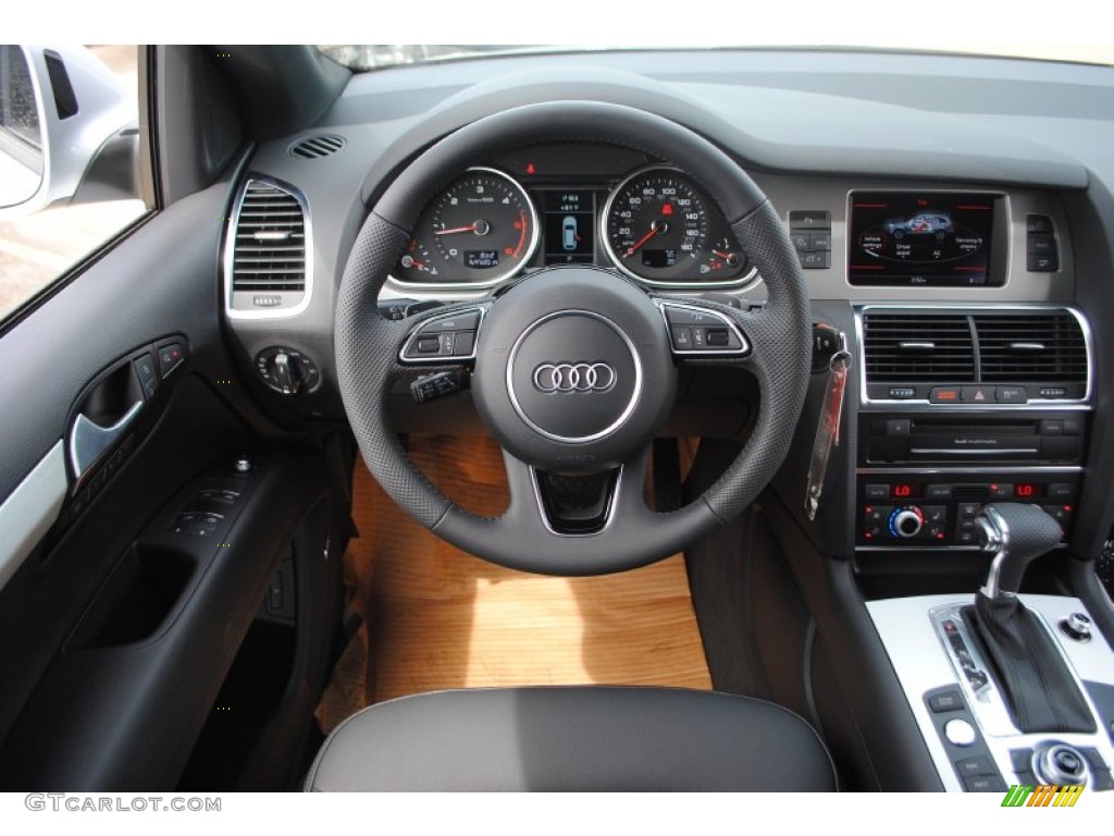 2014 Audi Q7 3.0 TDI quattro Black Steering Wheel Photo #94672547