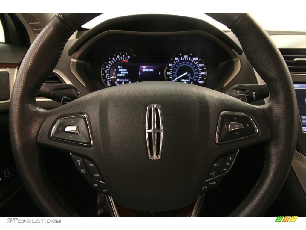 2014 Lincoln MKZ FWD Charcoal Black Steering Wheel Photo #94673651