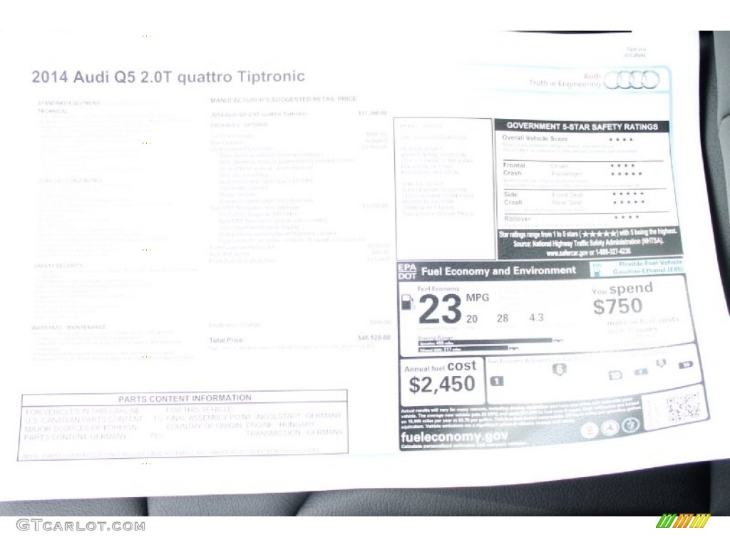 2014 Q5 2.0 TFSI quattro - Ice Silver Metallic / Black photo #8